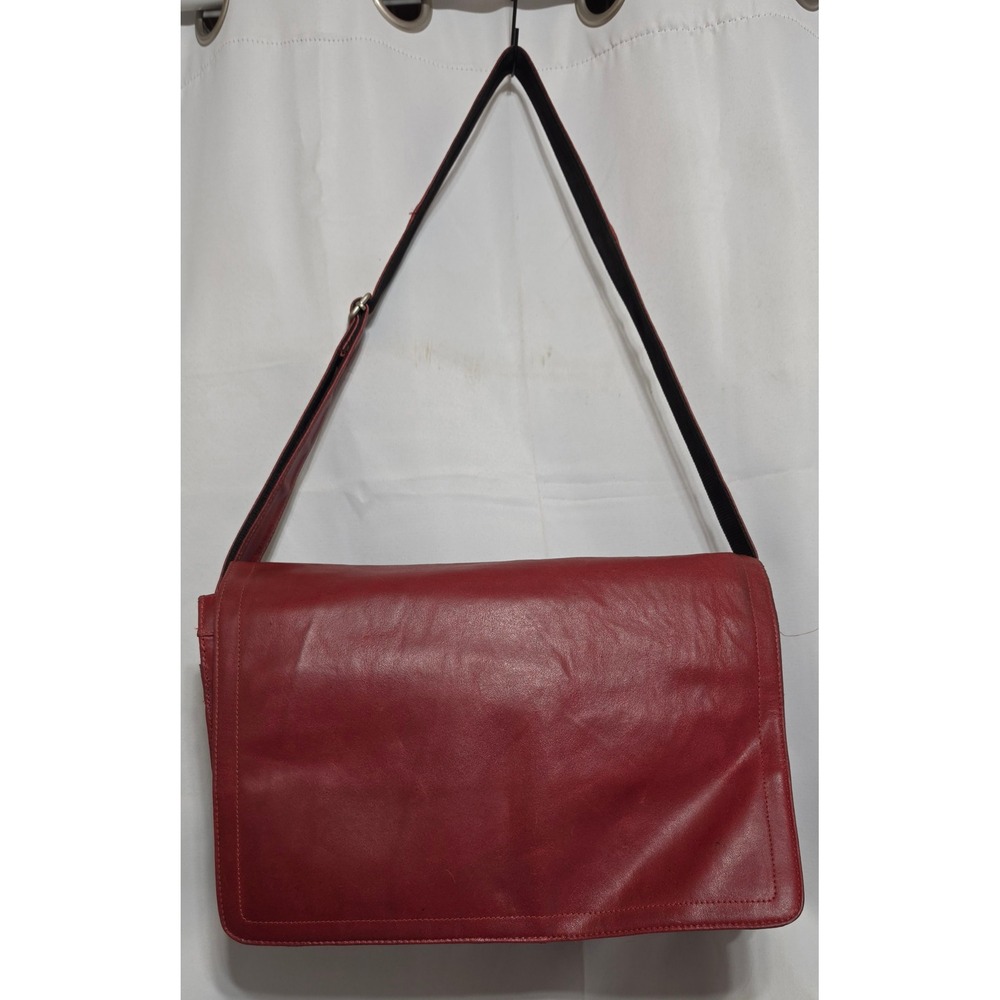 Vintage Wilsons Leather Red Messenger Bag Crossbody Laptop Satchel Shoulder Bag